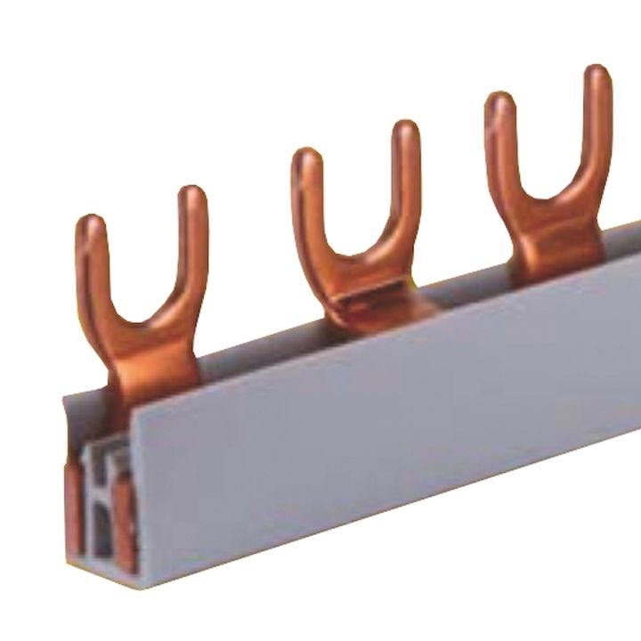 Voorgesneden koperen kamgeleider met vorkaansluitingen voor automaten