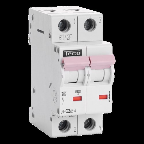 Automaat Teco 2P 2A 4,5kA Curve C