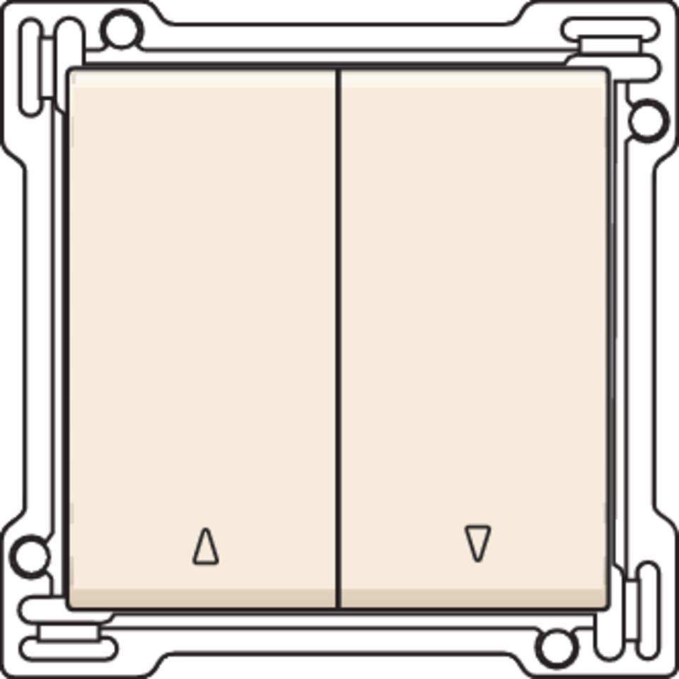 Niko 100-65914: Afwerkingsset voor tweevoudige rolluikdrukknop, cream - Image 2