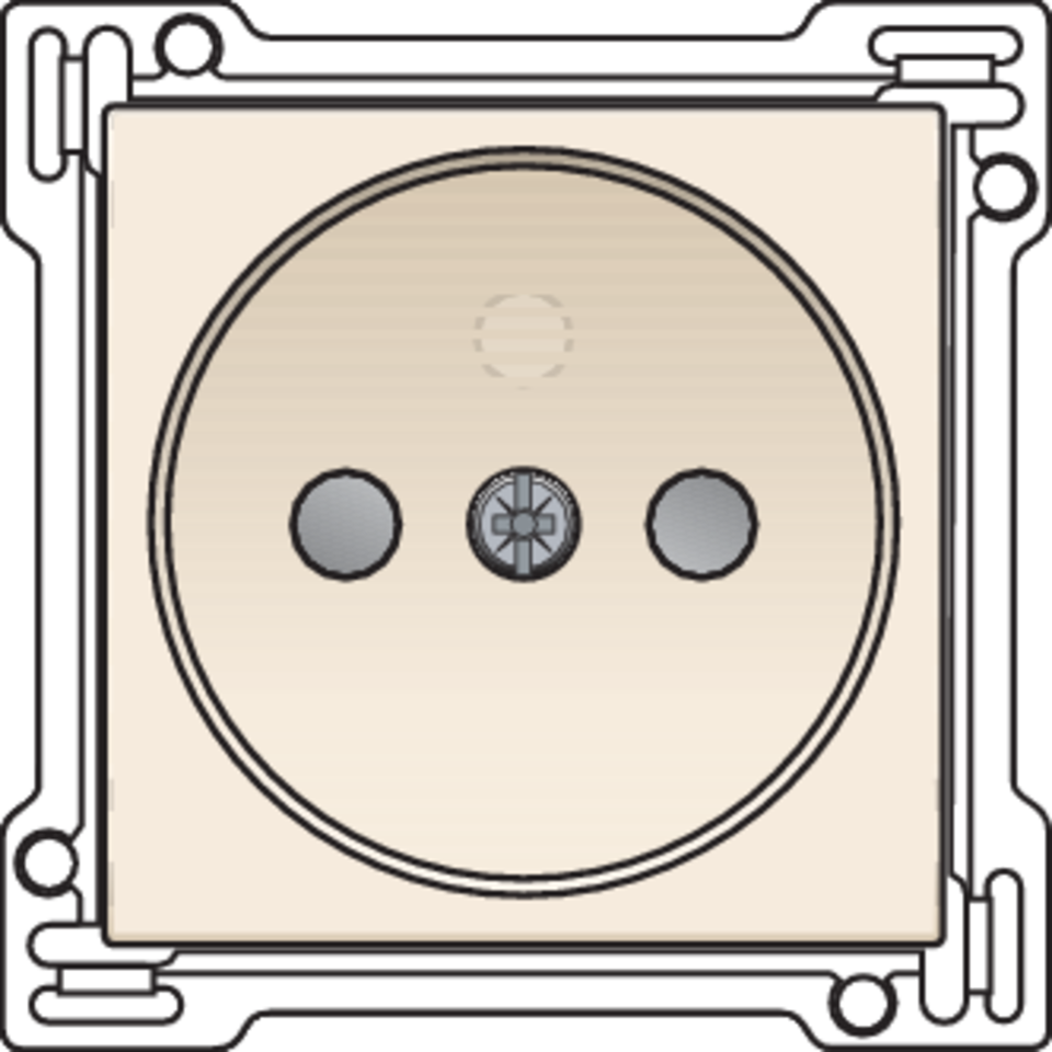 Niko 100-66501: Afwerkingsset voor stopcontact zonder aarding met beschermingsafsluiters, inbouwdiepte 21 mm, cream - Image 2