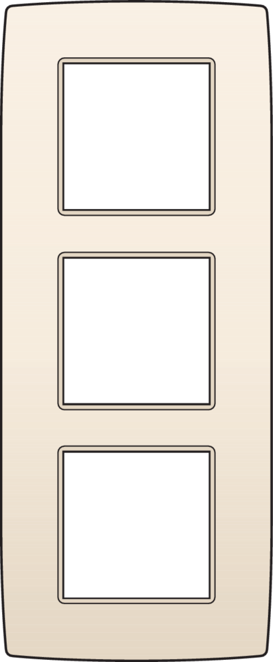 Niko 100-76300: Drievoudige afdekplaat, 60 mm centerafstand, verticaal, Niko Original cream - Image 2