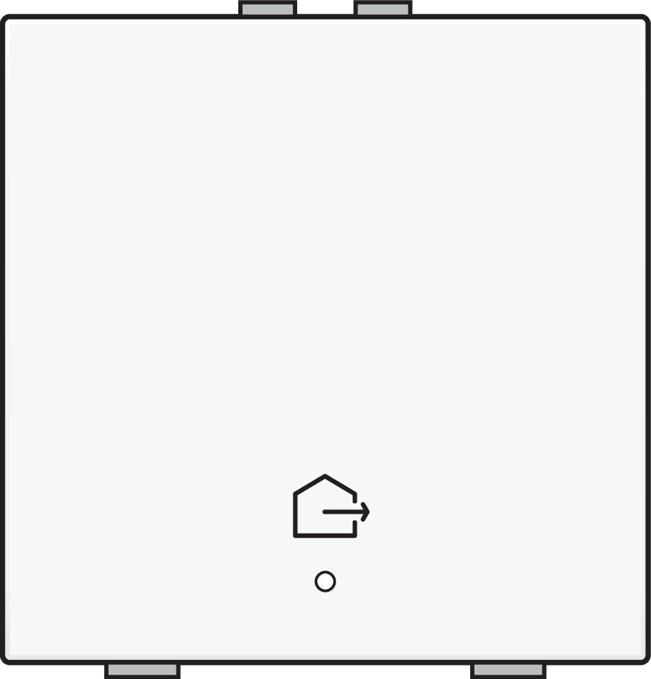 Niko 101-52921: Enkelvoudige drukknop met led en comfortsensoren voor Niko Home Control, symbool 'woning verlaten', white - Image 2