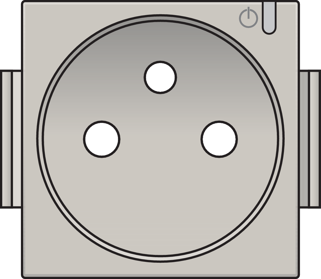 Niko 102-66630: Afwerkingsset voor geconnecteerd schakelbaar stopcontact met penaarde en bedieningsknop, light grey - Image 2
