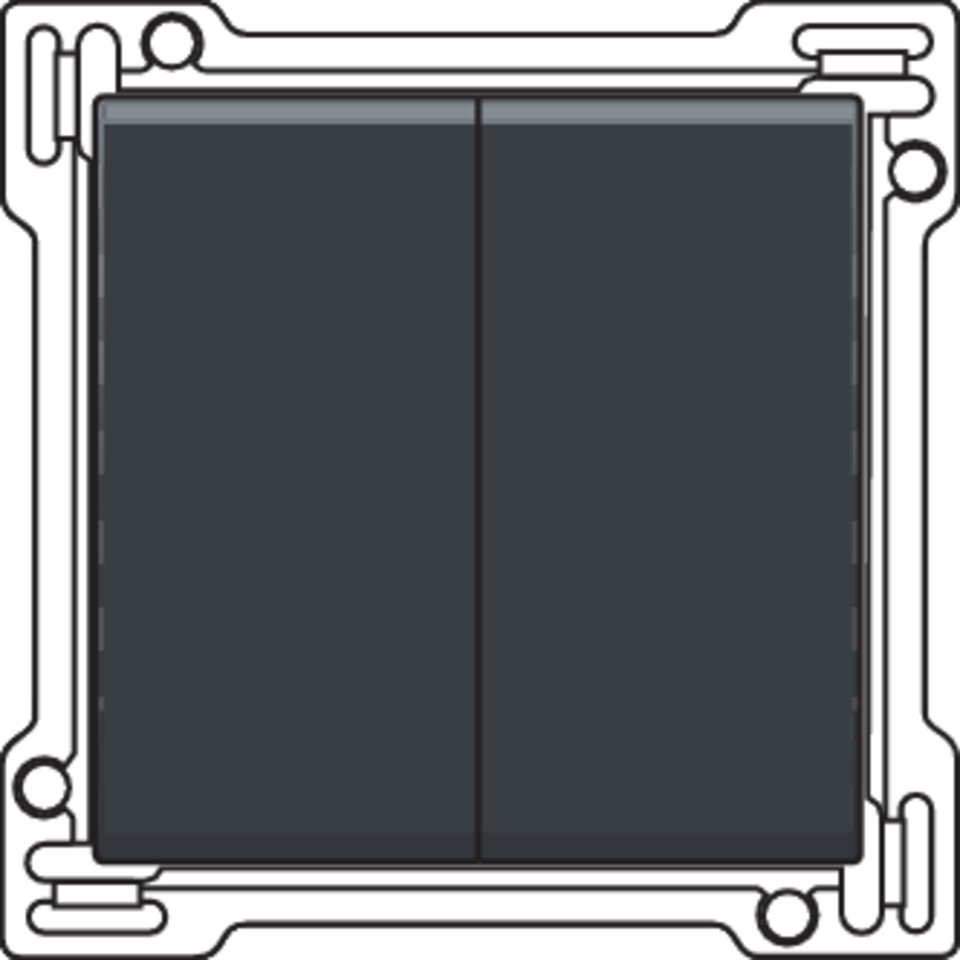 Niko 122-61505: Afwerkingsset voor serieschakelaar, wisselschakelaar + drukknop N.O., dubbele wisselschakelaar of dubbele drukknop N.O. of N.G. , anthracite coated - Image 2