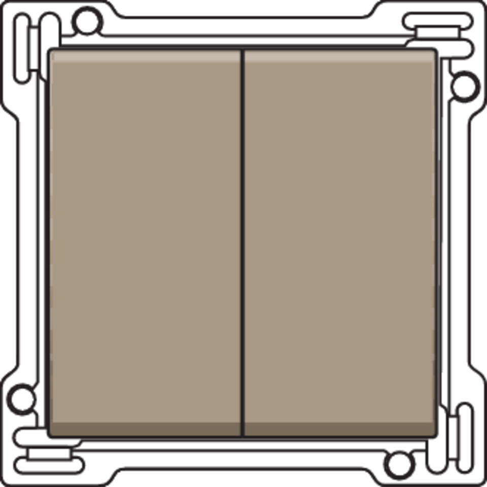 Niko 123-61505: Afwerkingsset voor serieschakelaar, wisselschakelaar + drukknop N.O., dubbele wisselschakelaar of dubbele drukknop N.O. of N.G. , bronze coated - Image 2