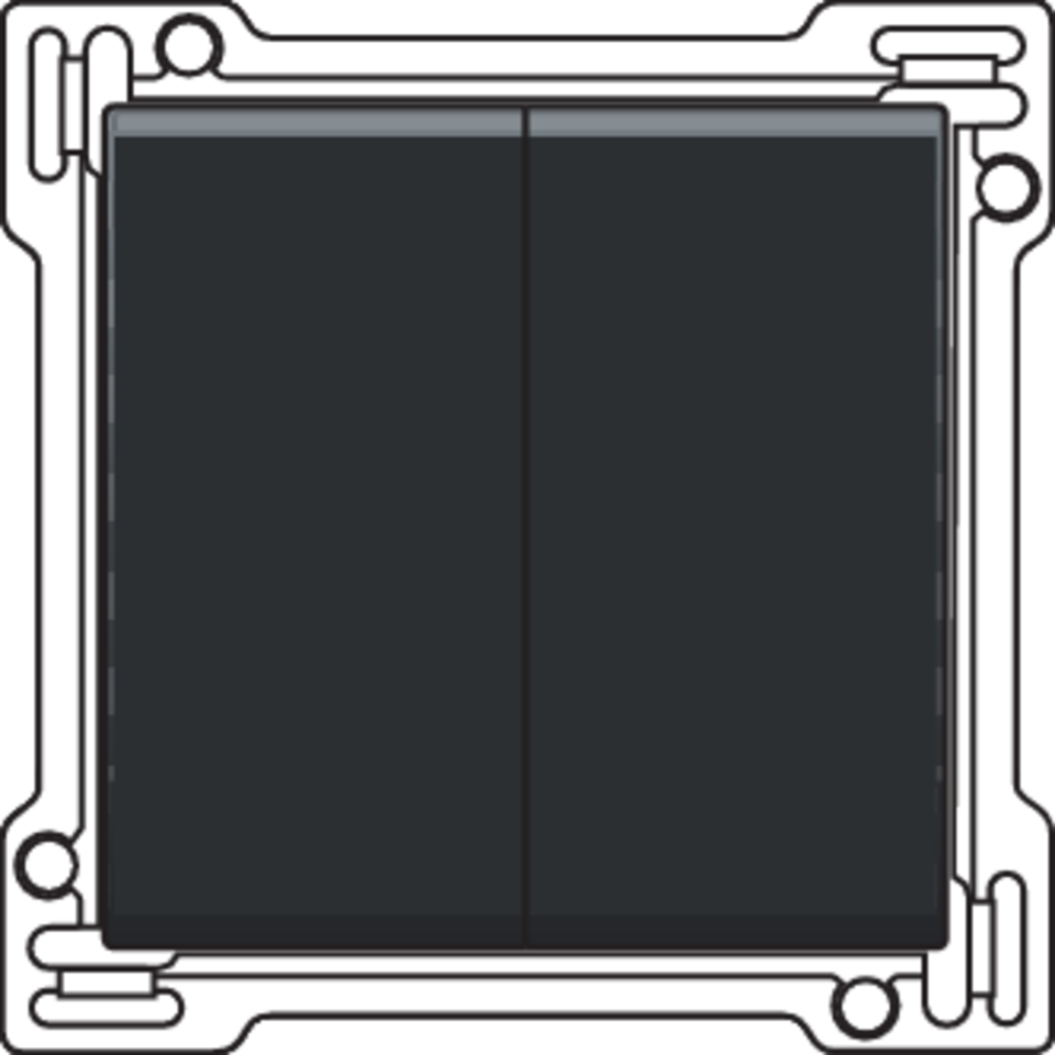 Niko 161-61505: Afwerkingsset voor serieschakelaar, wisselschakelaar + drukknop N.O., dubbele wisselschakelaar of dubbele drukknop N.O. of N.G. , black coated - Image 2