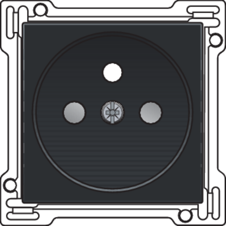 Niko 161-66601: Afwerkingsset voor stopcontact met penaarde en beschermingsafsluiters, inbouwdiepte 28,5 mm, black coated - Image 2