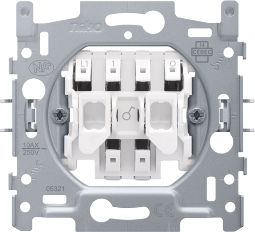 Sokkel voor enkelpolige controleschakelaar met 3 aansluitkle