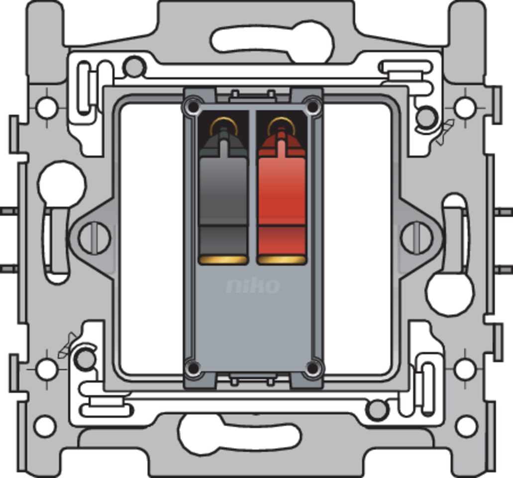 Niko 170-09800: Sokkel voor enkelvoudige luidsprekeraansluiting, klauwbevestiging - Image 2