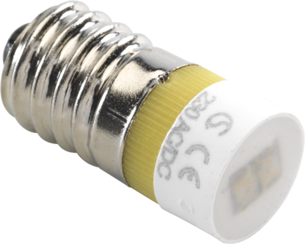 E10-lamp met amberkleurige led voor drukknoppen 6A of signaa