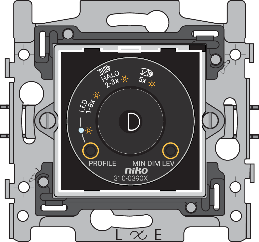 Niko 310-03900: Sokkel voor universele draaiknopdimmer met CAB-ontstoring, 3 – 300 W, 2-draads - Image 2