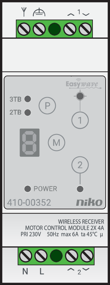Niko 410-00352: Draadloze 2-kanaalsontvanger voor motorsturing - Image 2