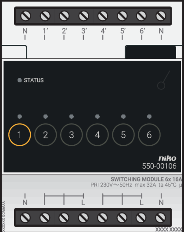 Niko 550-00106: Schakelmodule voor Niko Home Control voor zes verschillende kringen - Image 2