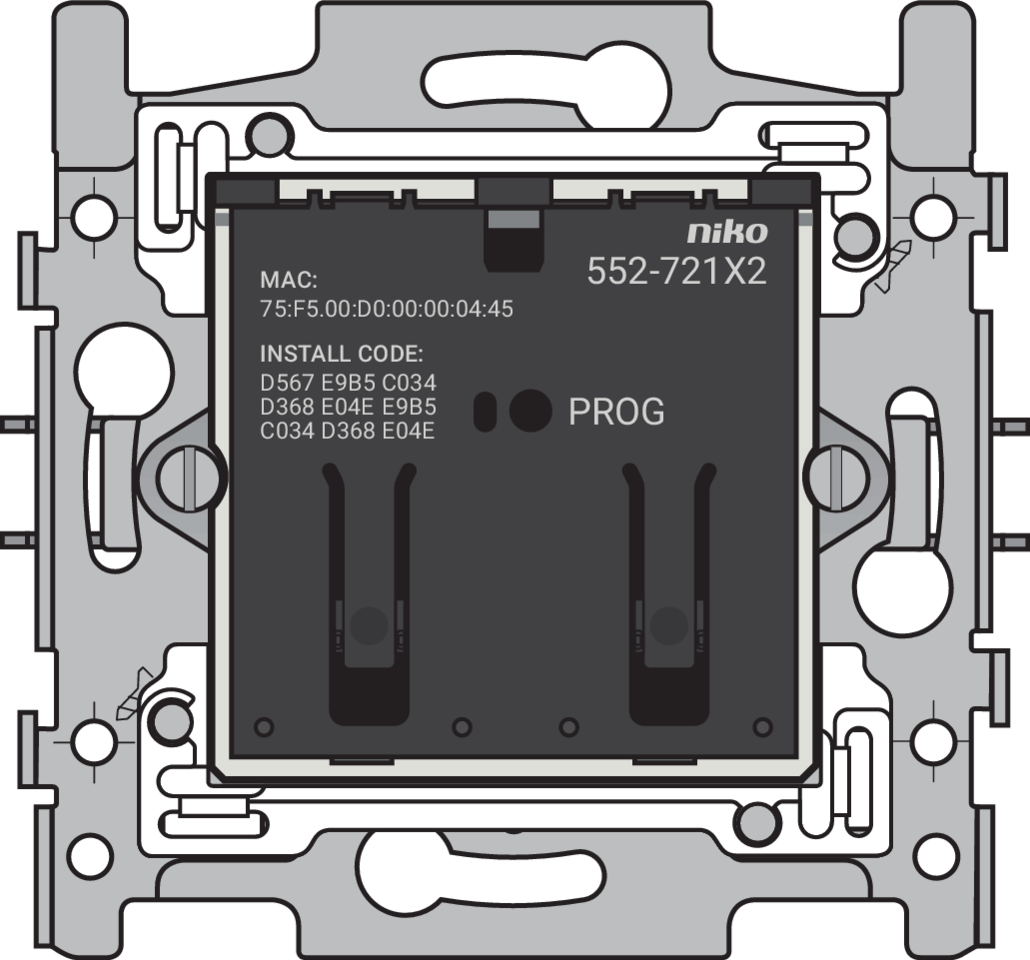 Niko 552-72102: Geconnecteerde tweevoudige schakelaar, sokkel, 2 x 10 A (totaal max. 16 A),60 x 71 mm, klauwbevestiging, Zigbee® - Image 2