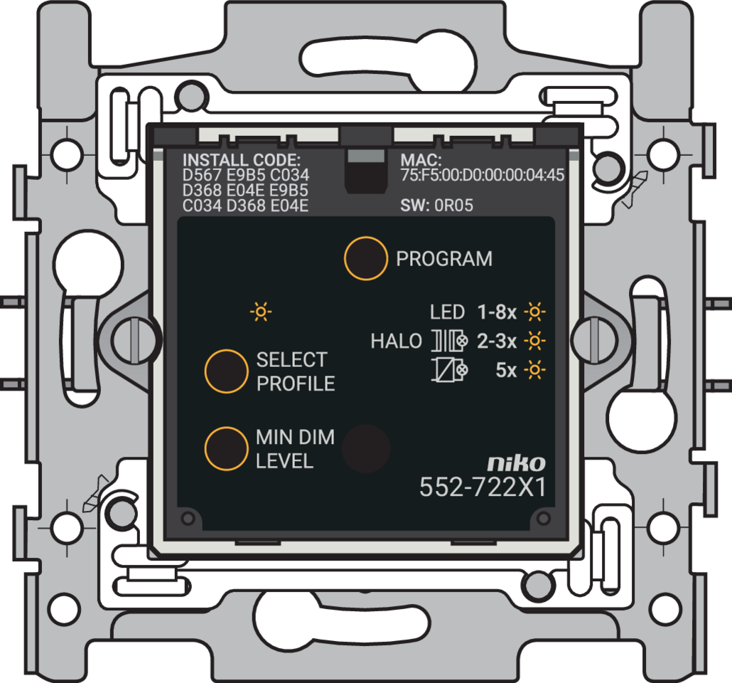 Niko 552-72201: Geconnecteerde dimmer, sokkel, 3-200 W, 2-draads, 60 x 71 mm, klauwbevestiging, Zigbee® - Image 2