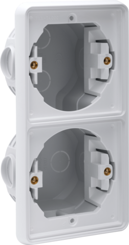 Spuitwaterdichte tweevoudige verticale inbouwdoos voor twee