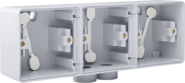 Spuitwaterdichte drievoudige horizontale opbouwdoos met één