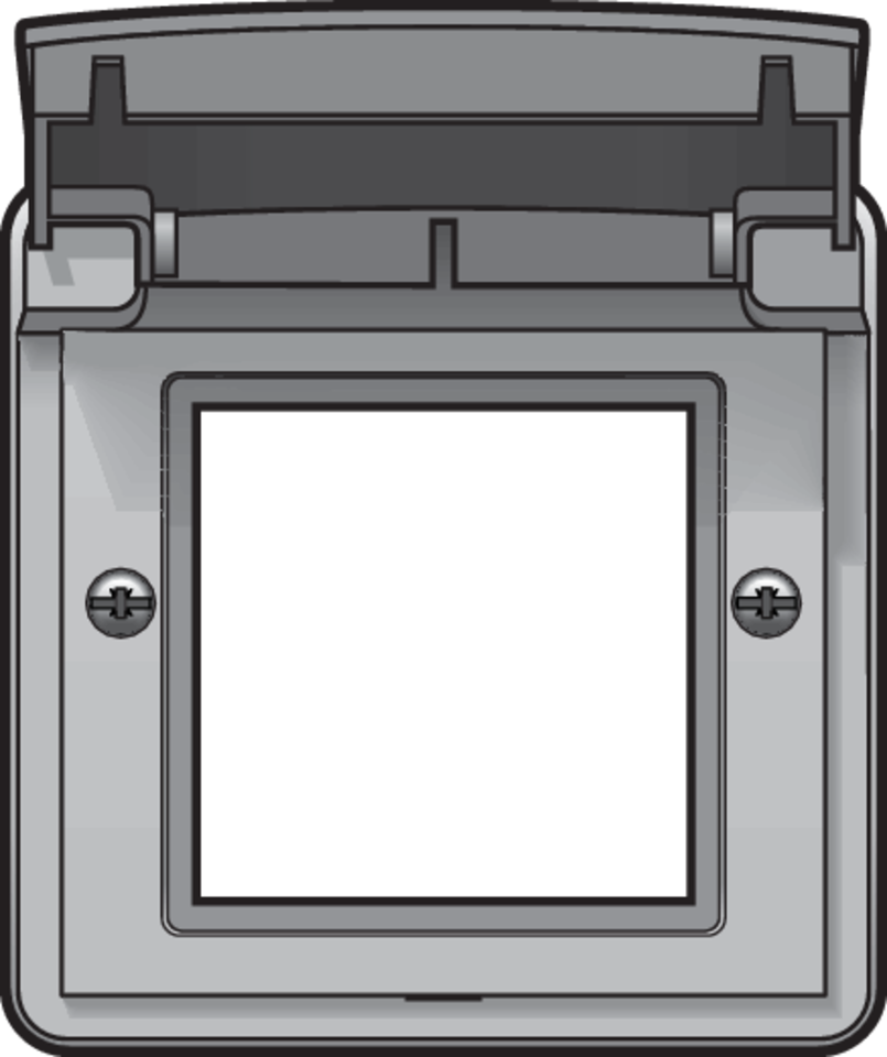 Niko 700-85000: Aanpaskader met klapdeksel voor 45x45mm-functies in in spuitwaterdichte montagedozen, grijs - Image 2