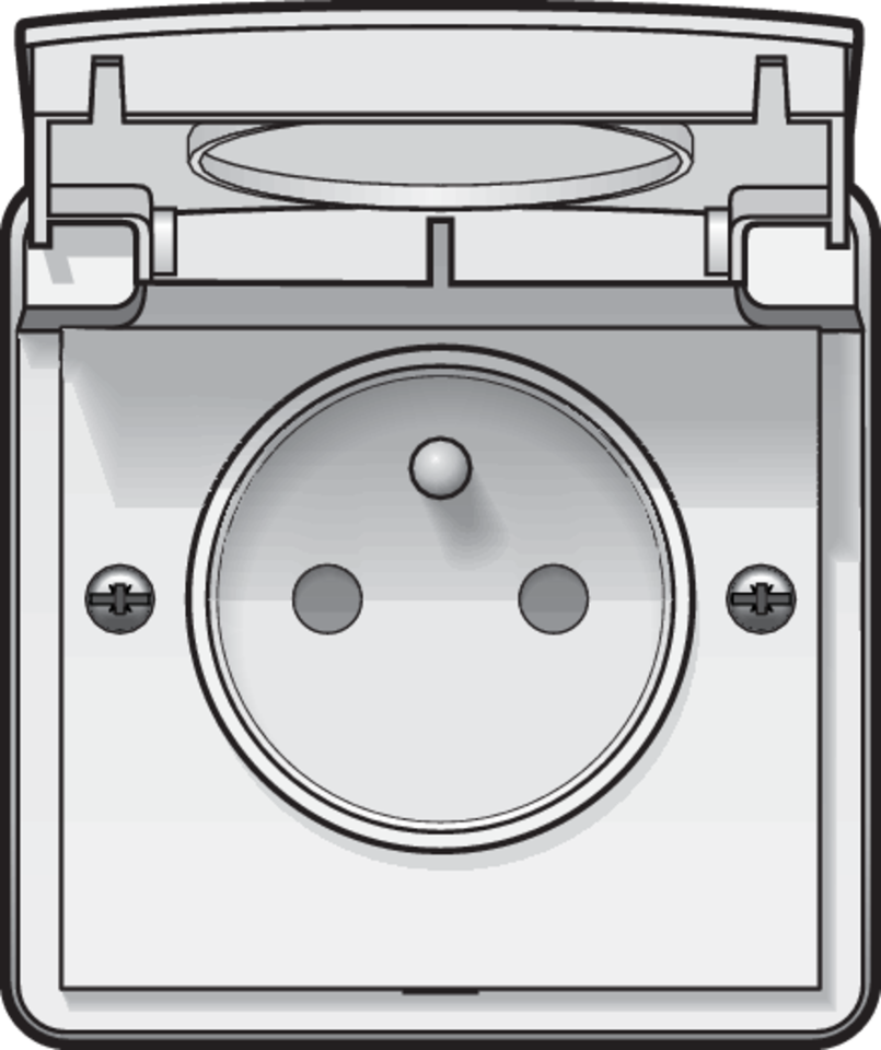 Niko 701-36605: Spuitwaterdicht stopcontact 16 A/250 Vac met penaarde, beschermingsafsluiters en met insteekklemmen, wit - Image 2