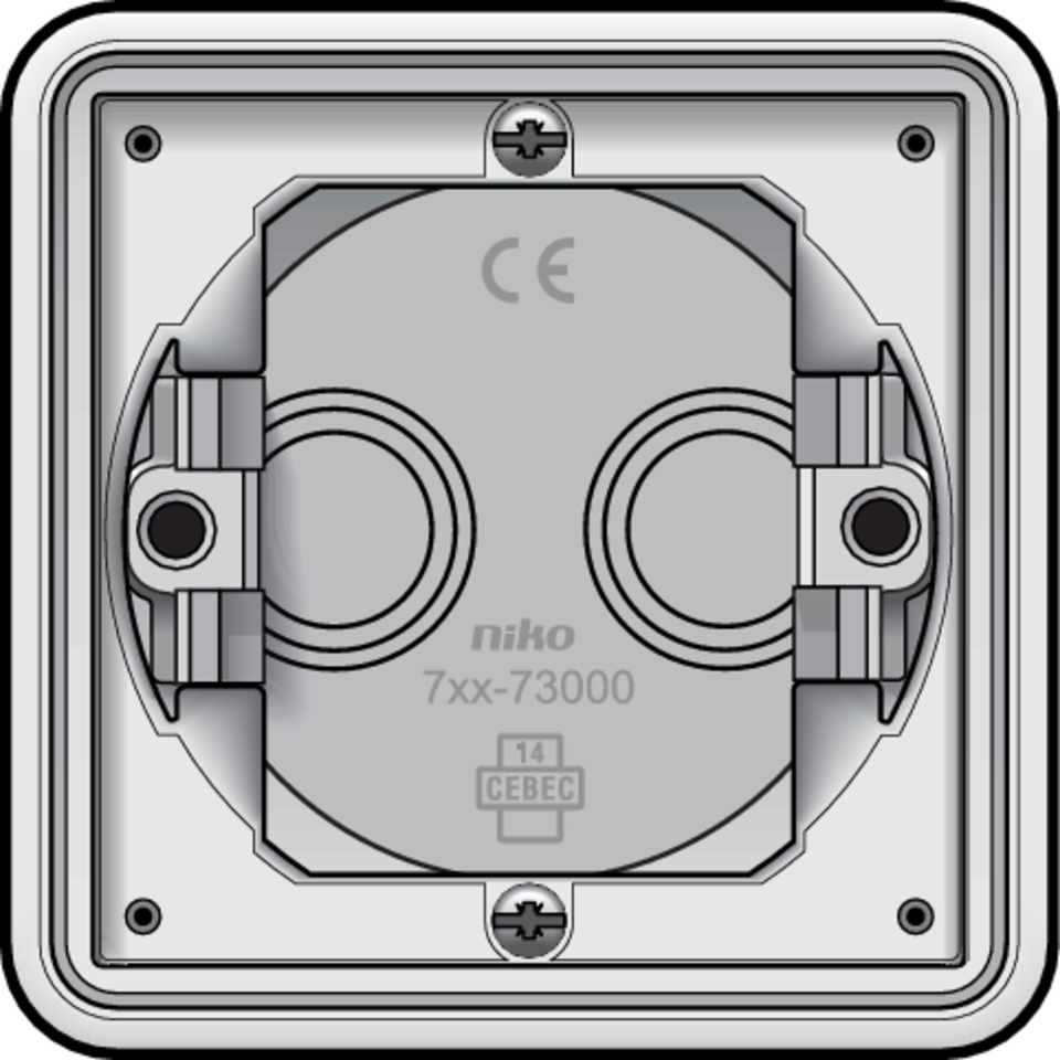 Niko 701-73000: Spuitwaterdichte enkelvoudige inbouwdoos voor een functie, wit - Image 2
