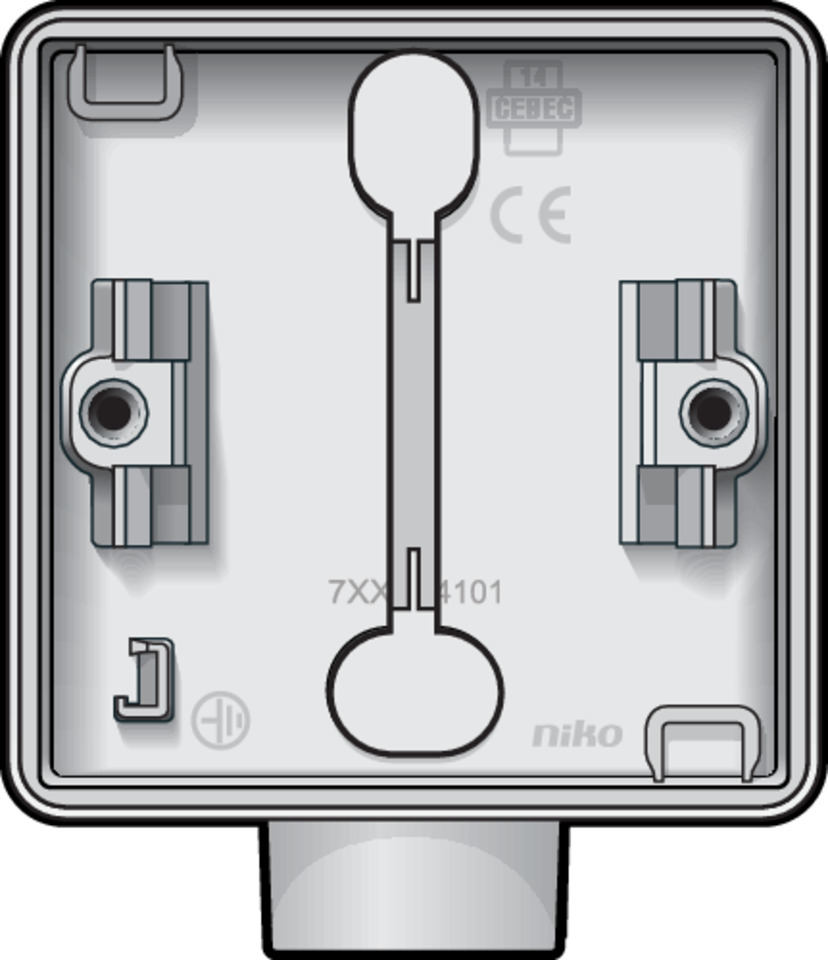 Niko 701-84101: Spuitwaterdichte enkelvoudige opbouwdoos met één M20-ingang voor één functie, wit - Image 2