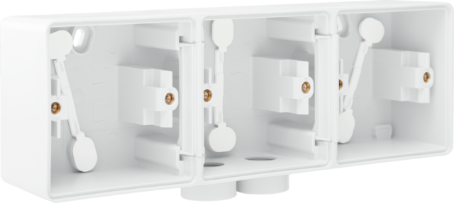 Spuitwaterdichte drievoudige horizontale opbouwdoos met één