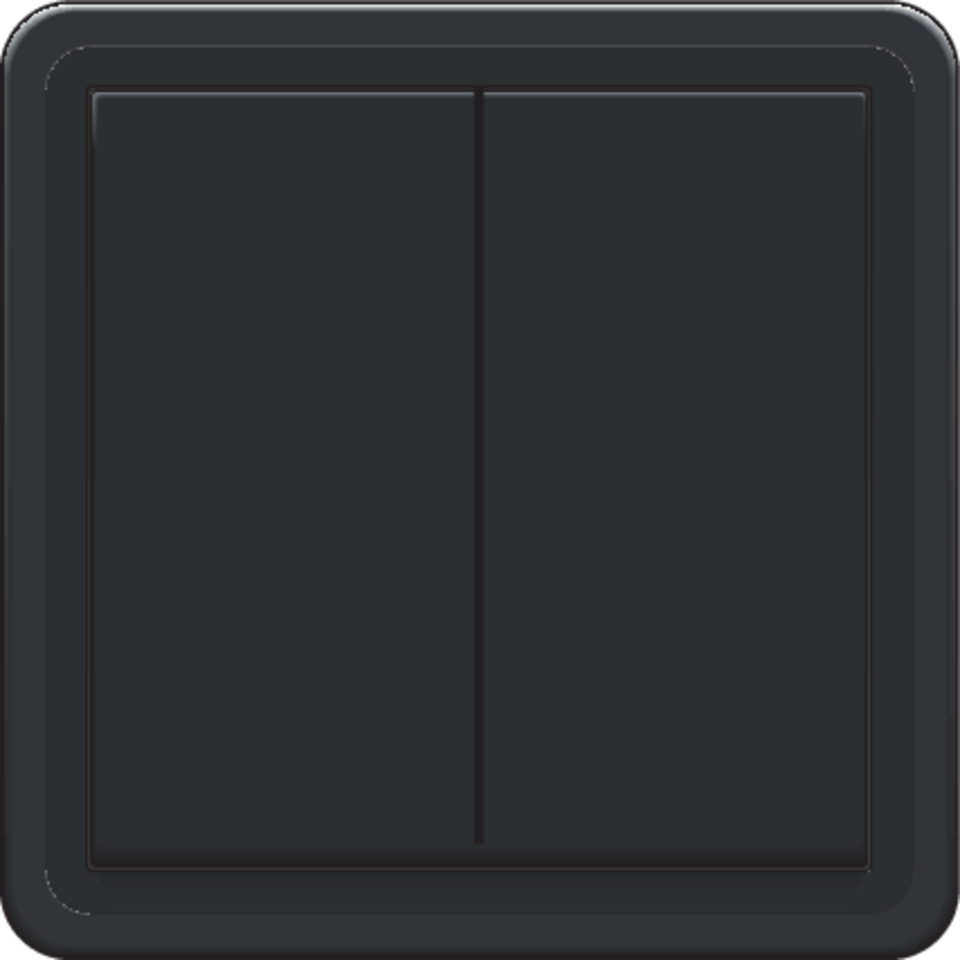 Niko 761-32605: Spuitwaterdichte dubbele wisselschakelaar 10 AX/250 Vac met insteekklemmen, zwart - Image 2