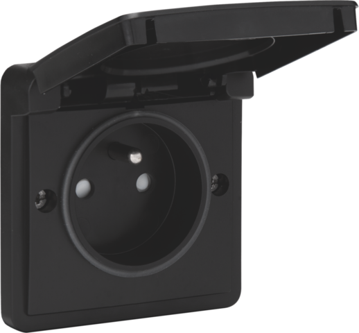 Spuitwaterdicht stopcontact 16 A/250 Vac met penaarde, besch