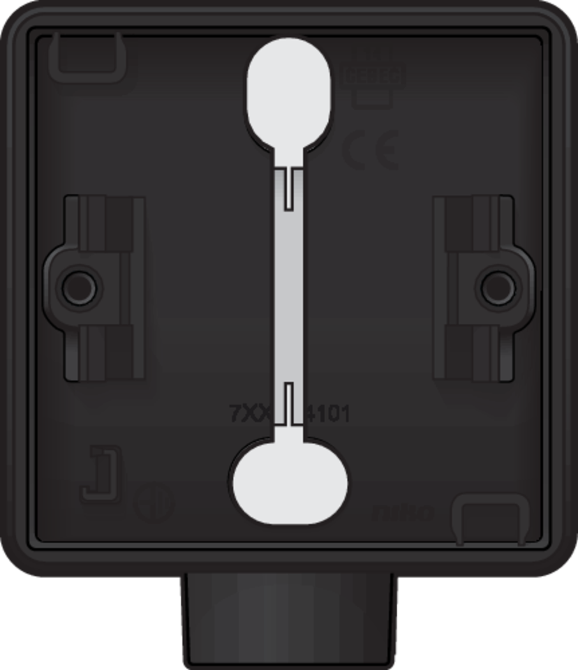 Niko 761-84101: Spuitwaterdichte enkelvoudige opbouwdoos met één M20-ingang voor één functie, zwart - Image 2