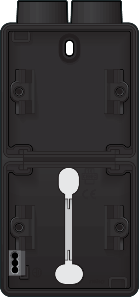 Niko 761-84202: Spuitwaterdichte dubbele verticale opbouwdoos met één tweevoudige M20-ingang voor twee functies, zwart - Image 2