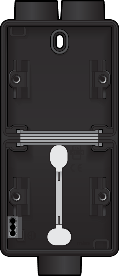 Niko 761-84212: Spuitwaterdichte dubbele verticale opbouwdoos met één tweevoudige M20-ingang én één enkelvoudige M20-ingang voor twee functies, zwart - Image 2