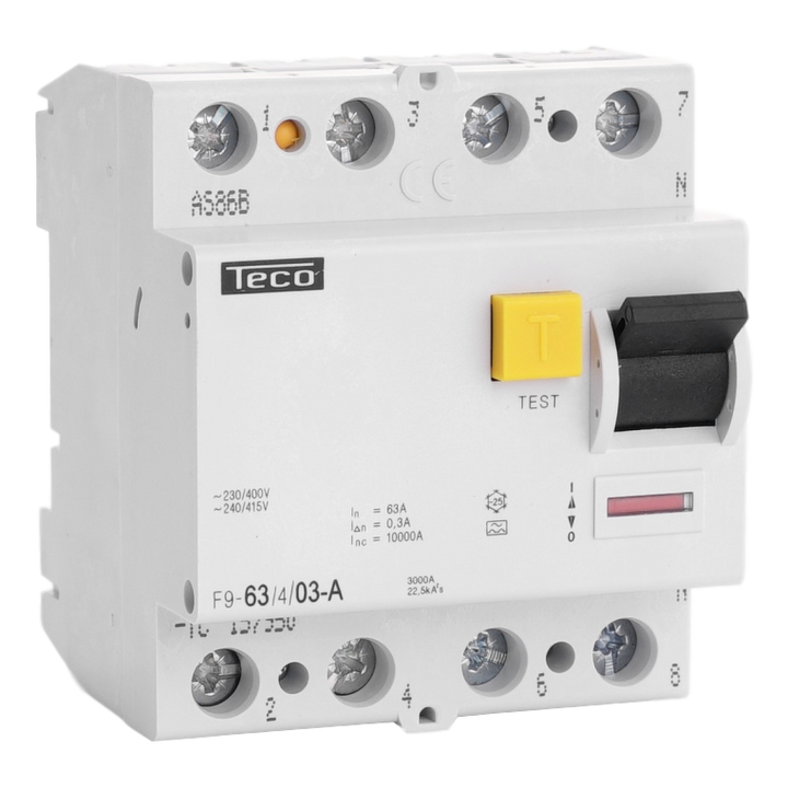 Diff. schak. Teco 4P 63A 300mA Type A